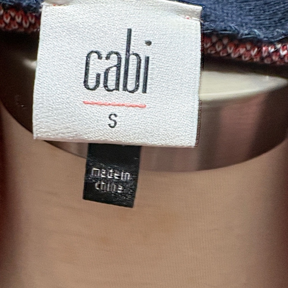CAbi V-Neck Sweater with Red and Black Floral Design - Picture 4 of 4